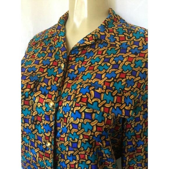 VTG Adrianna Papell Shirt Dress Silk Button Down 6 - Picture 3 of 6